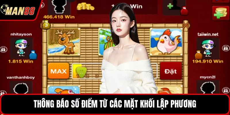Thông báo số điểm từ các mặt khối lập phương